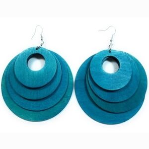 Boho Round Wood Earrings